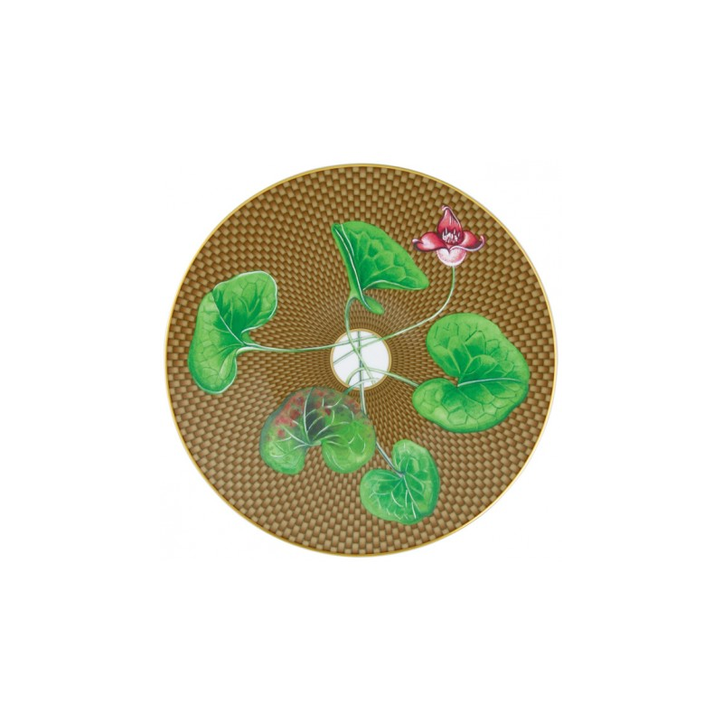 Dessert plate Asarum brown (Without gift box) Trésor fleuri - Raynaud