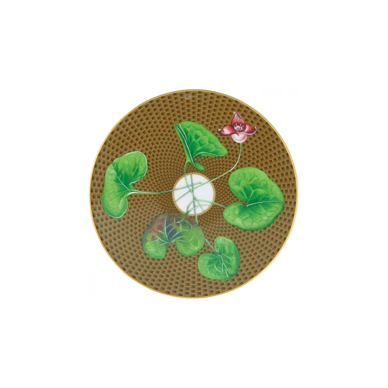 Bread and butter plate Asarum brown (Without gift box) Trésor fleuri - Raynaud