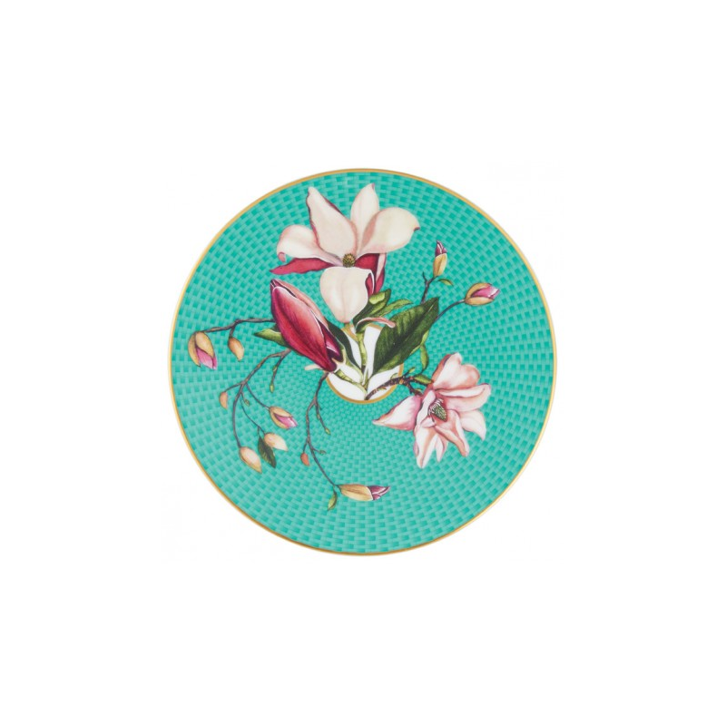 Bread and butter plate Magnolia turquoise (Without gift box) Trésor fleuri - Raynaud