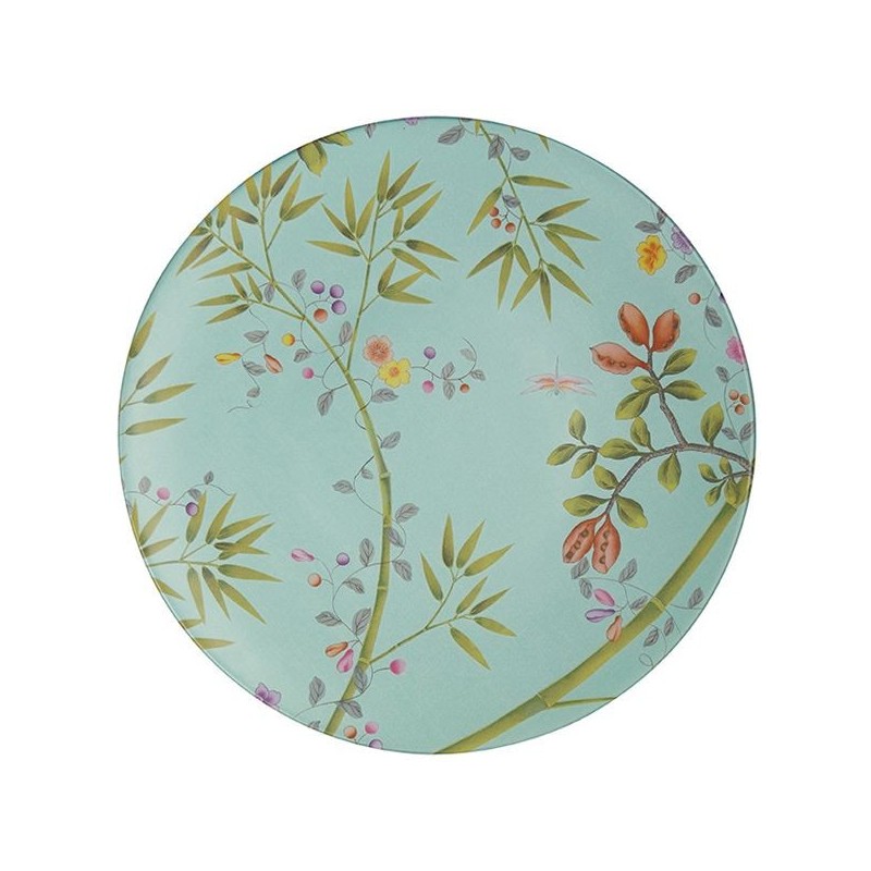 Assiette plate fond turquoise Paradis - Raynaud