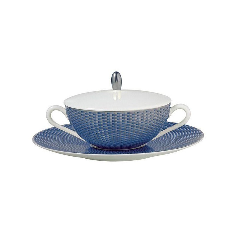 Cream soup bowl and saucer with lip Trésor Bleu - Raynaud