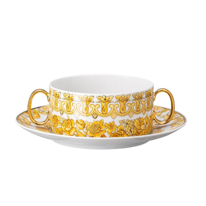 Cream soup bowl and saucer Medusa Rhapsody - Versace