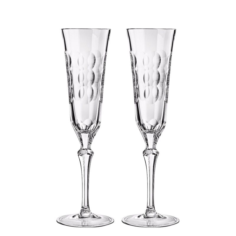 Set 2 Clear champagne flutes B07913812 Kawali - Christofle