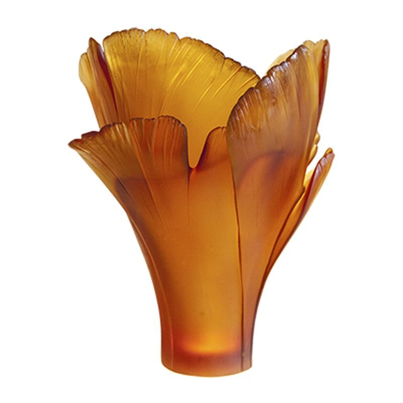 Ginkgo magnum vase ambre 05107-3 Ginkgo - Daum