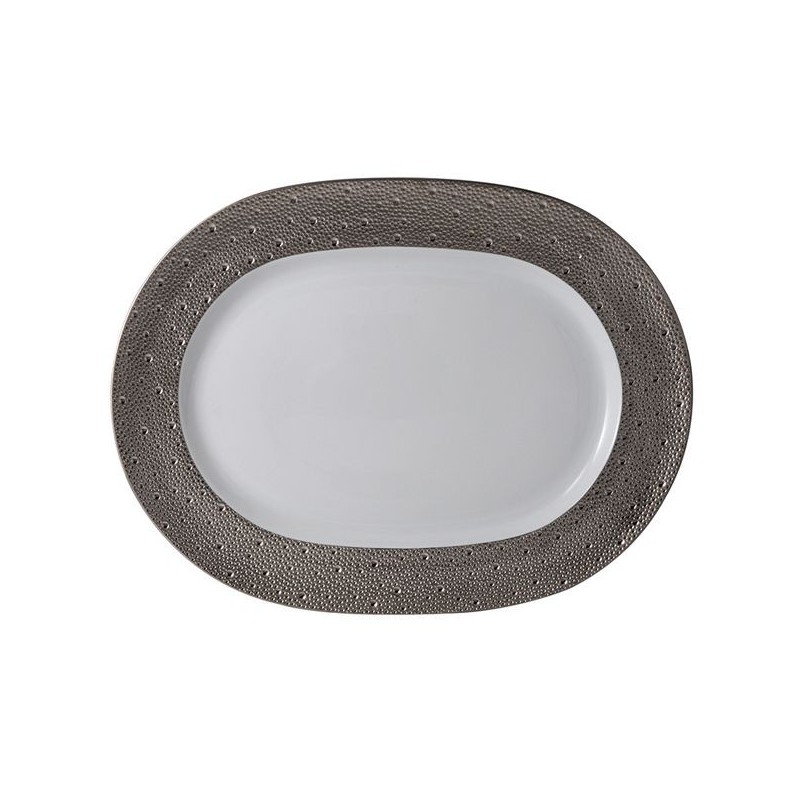 Plat ovale 43 cm 1721/105 Ecume platine - Bernardaud