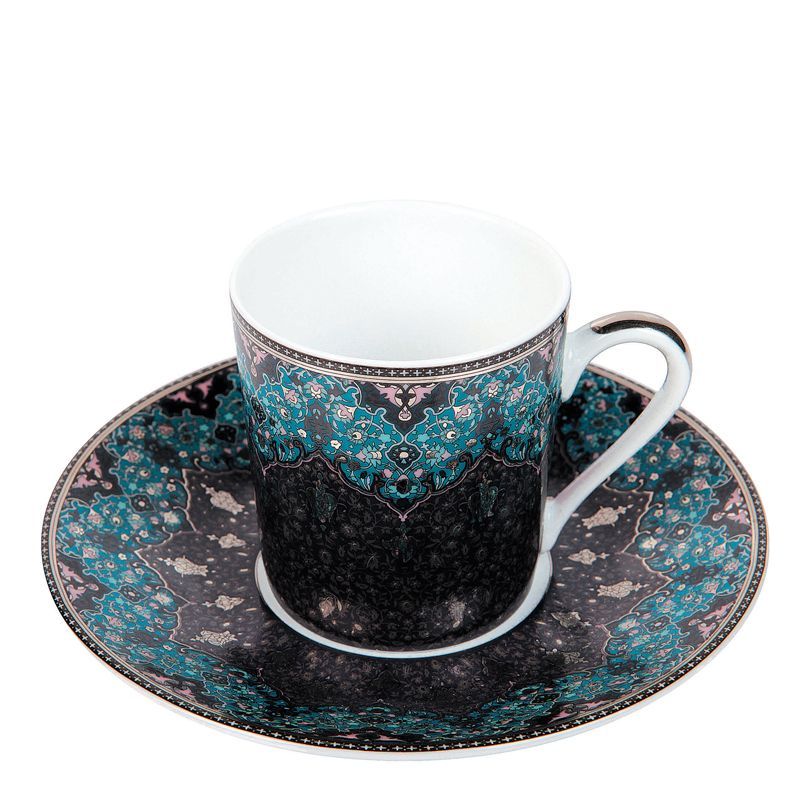 Tasse et soucoupe à café 020873 Dhara bleu - Deshoulières