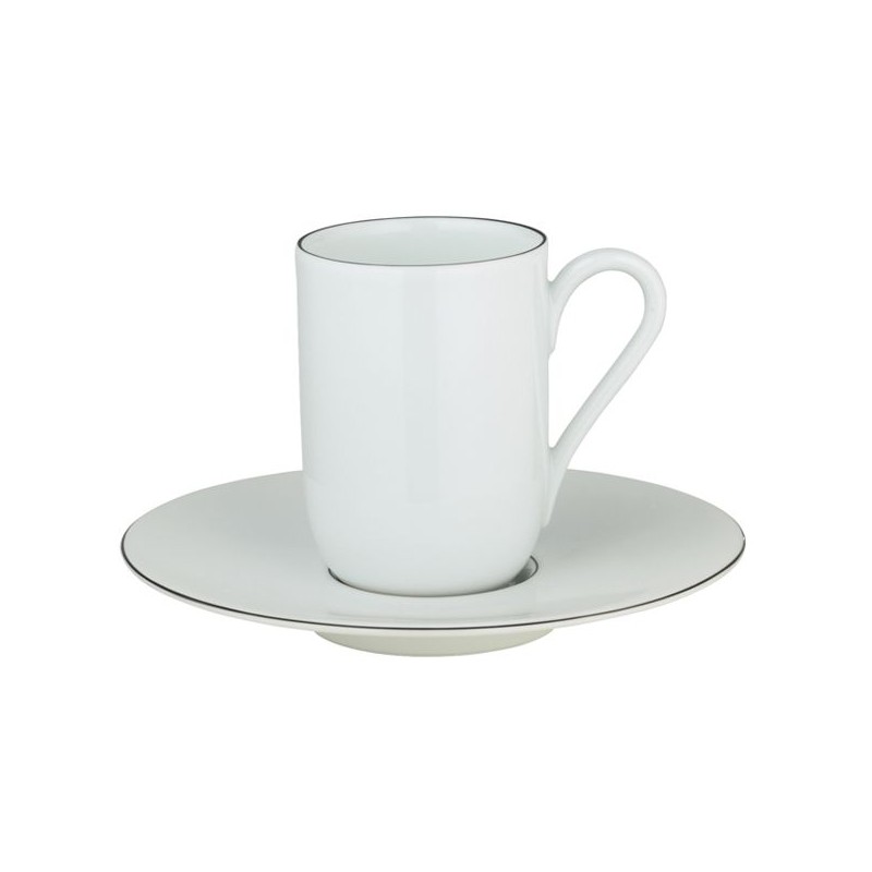 Tasse et soucoupe à café Monceau platine - Raynaud