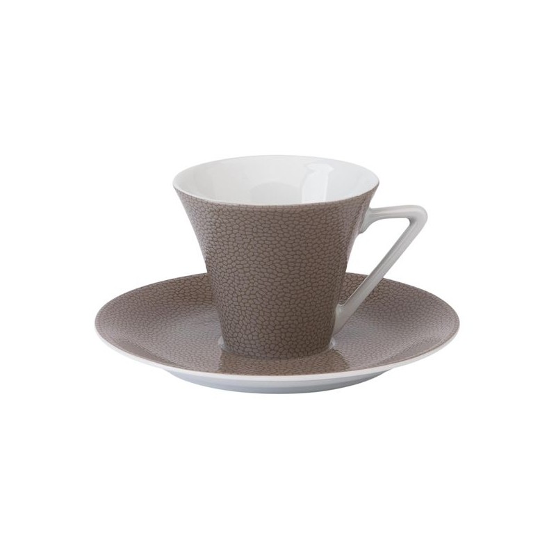 Tasse et soucoupe à café 101896 Seychelles taupe - Deshoulières