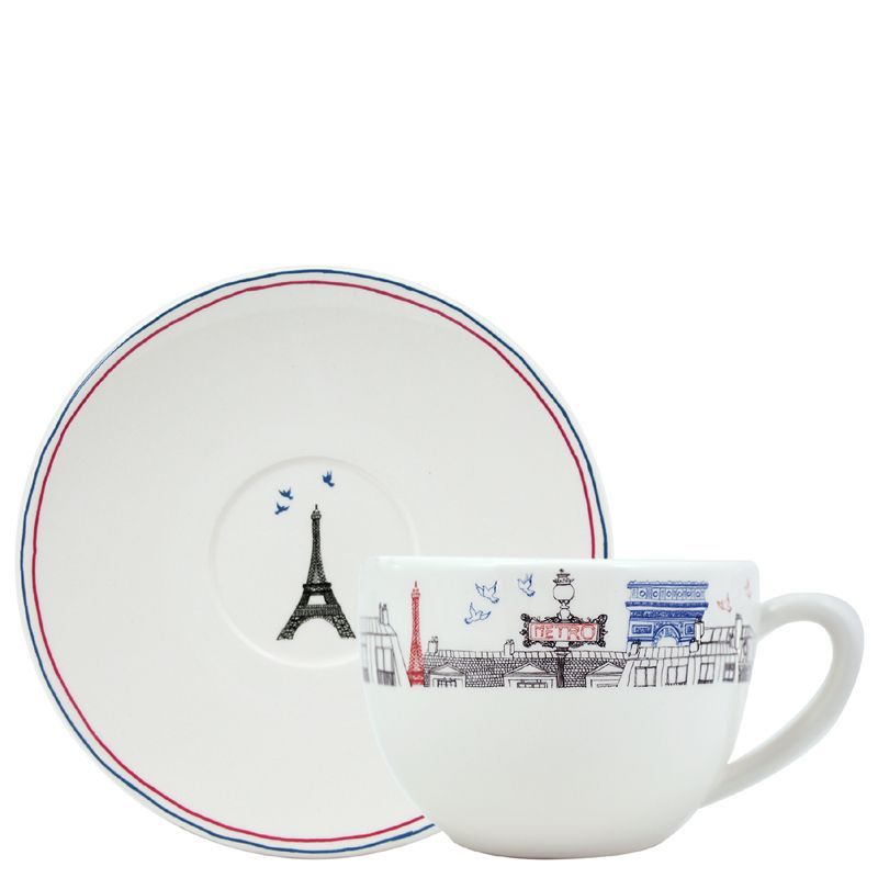 Tasse et soucoupe à déjeuner jumbo 18261PTJ01 Ça c'est Paris - Gien