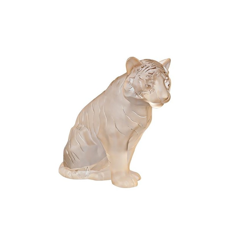 Tigre assis lustré or 10550000 Bestiaire - Lalique