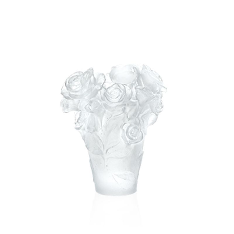 Vase blanc 05287-1 Roses passion - Daum