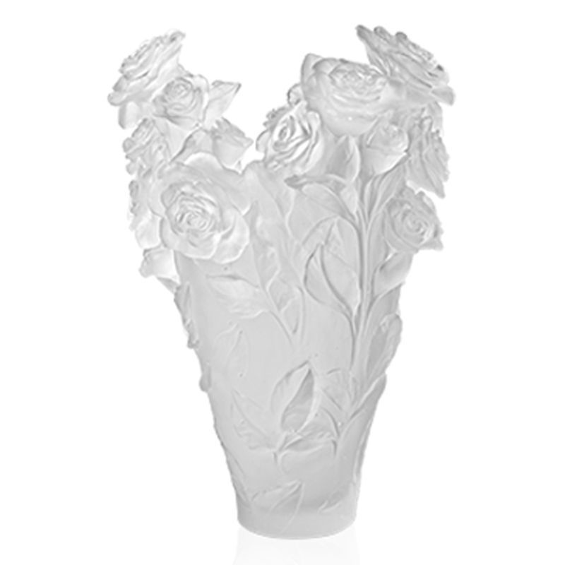 White magnum vase 05106-5 Roses passion - Daum