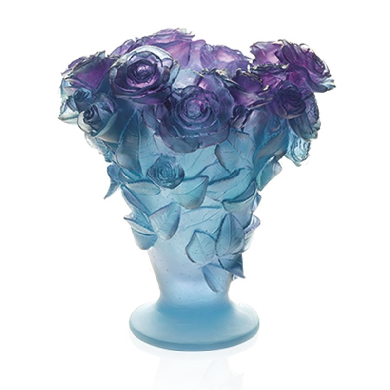 Vase Roses ultraviolet  03547-2 Roses - Daum